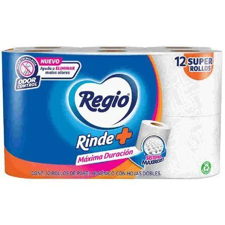 Papel Higiénico Regio Rinde Más 12 Rollos