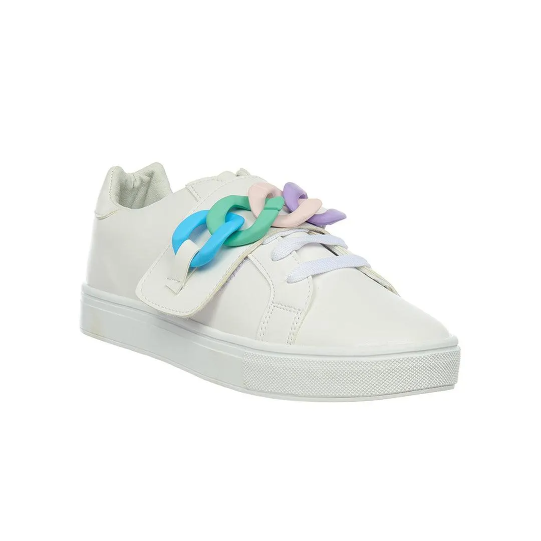 Tenis Con Cadena Colores Velcro Moda Juvenil Mujer Casual