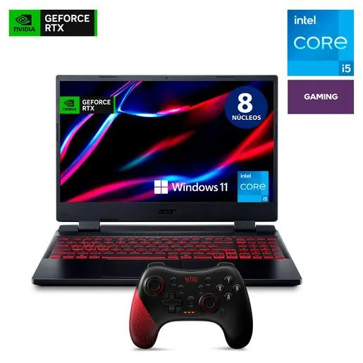 Laptop Gamer Acer Nitro 5 GeForce RTX 2050 Intel Core i5 15.6 pulg. 512gb SSD 8gb RAM