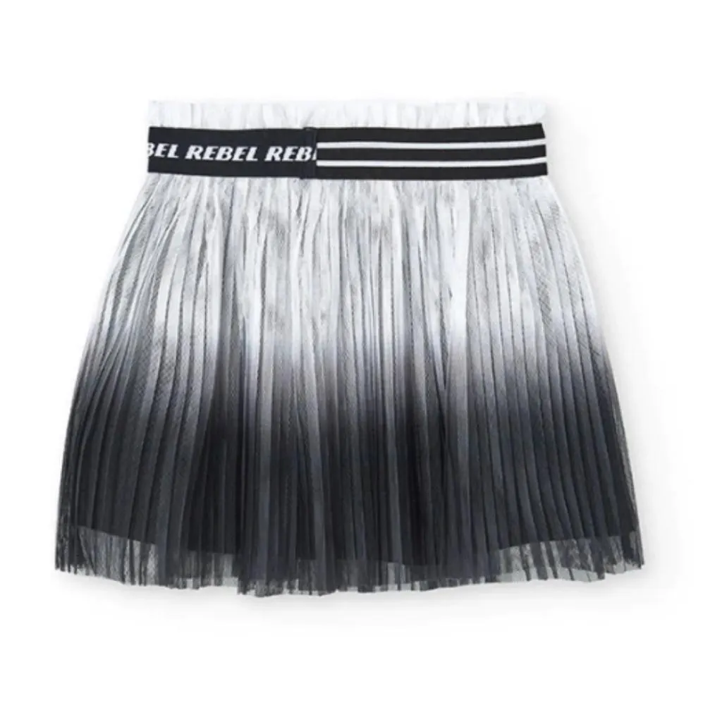 459086- Falda plisada negra/blanco