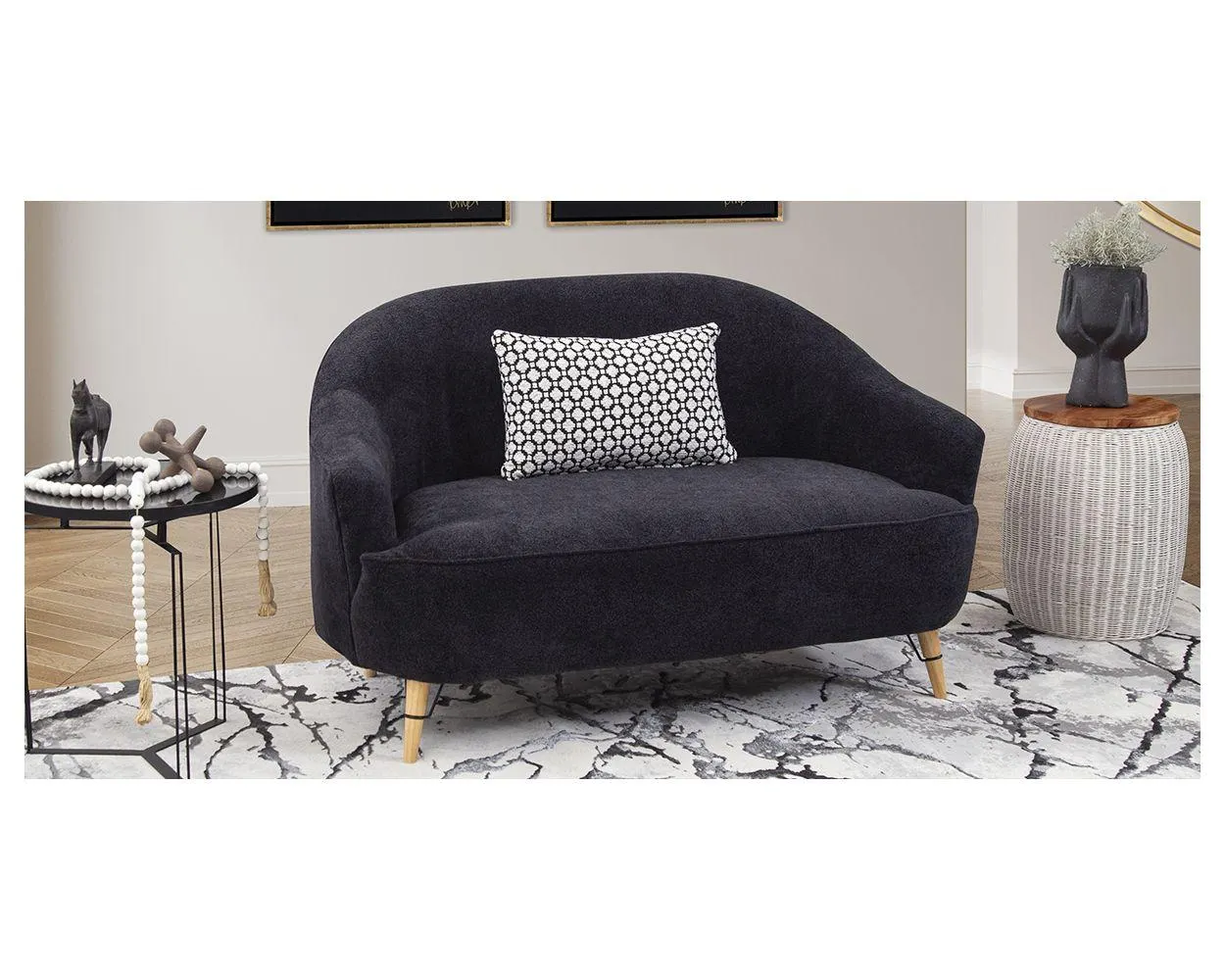 Sofá 2 Plazas Minotti Negro