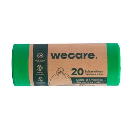 Bolsa We Care para Basura Compostable Chica 43x45 cm 20 pzas