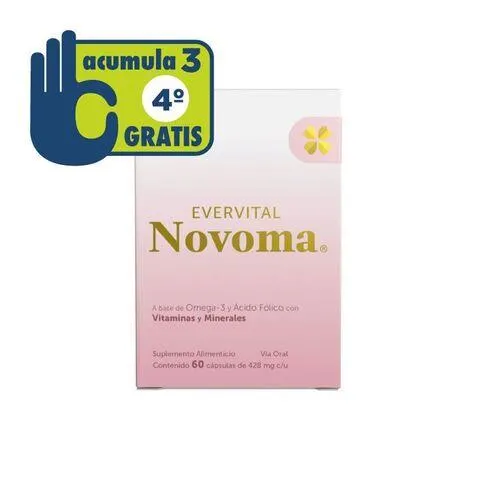 Evervital Novoma a Base de Omega-3 y Ácido Folico con Vitaminas y Minerales
