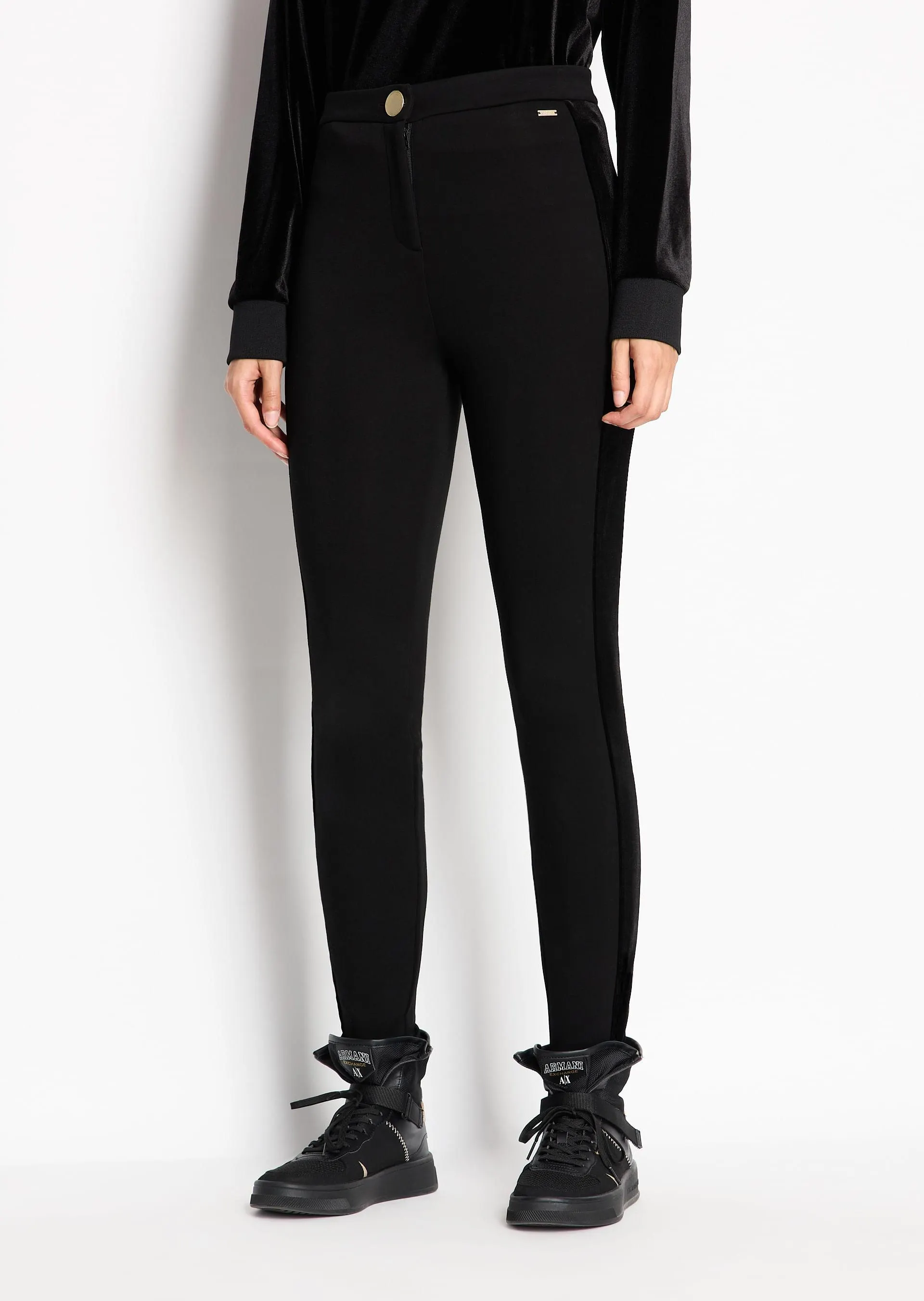 Leggings de talle alto en tela de buceo elástico