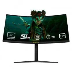 Monitor Gamer Curvo Dxt Immersion LED 34", 3440x1440 Ultra Wide Quad HD, G-Sync/FreeSync, 165Hz, HDMI/DisplayPort, Negro