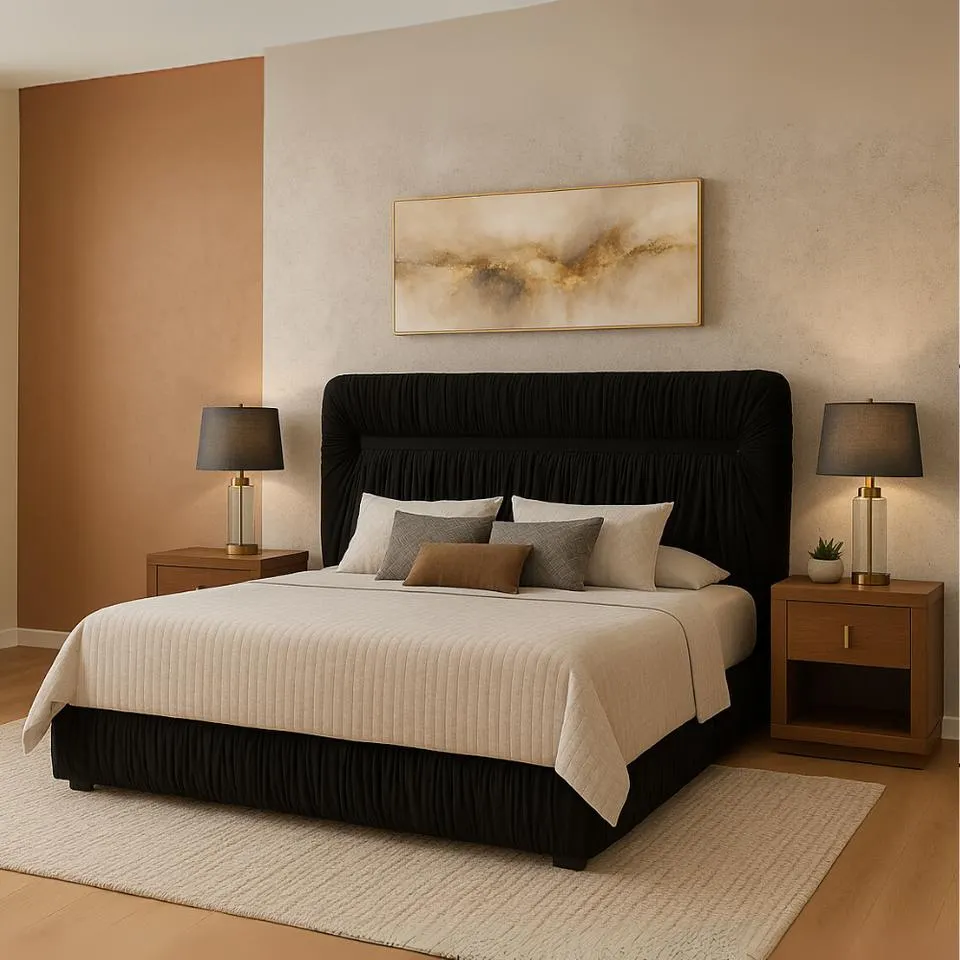 Cabecera con 2 burós Bruna - Negro y Nogal