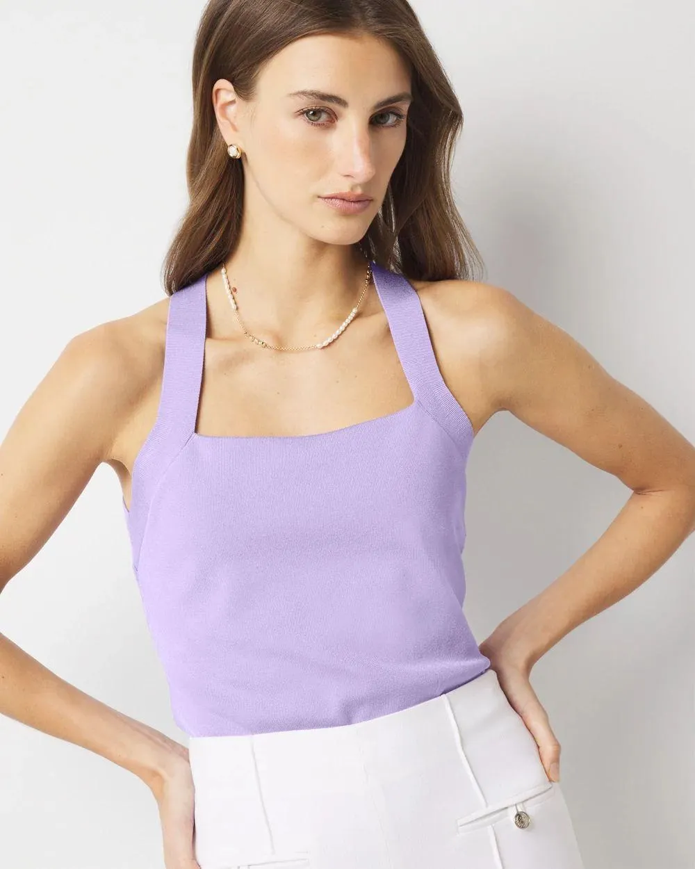 WHBM FORME ™ Sculpt Stretch Sweater Halter Top