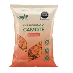 CHIPS HORNEADAS DE CAMOTE ENCHILADO COME VERDE BOLSA 60 GR.