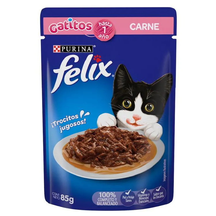 ALIMENTO FELIX GATITOS CARNE 85 G - 1 pieza