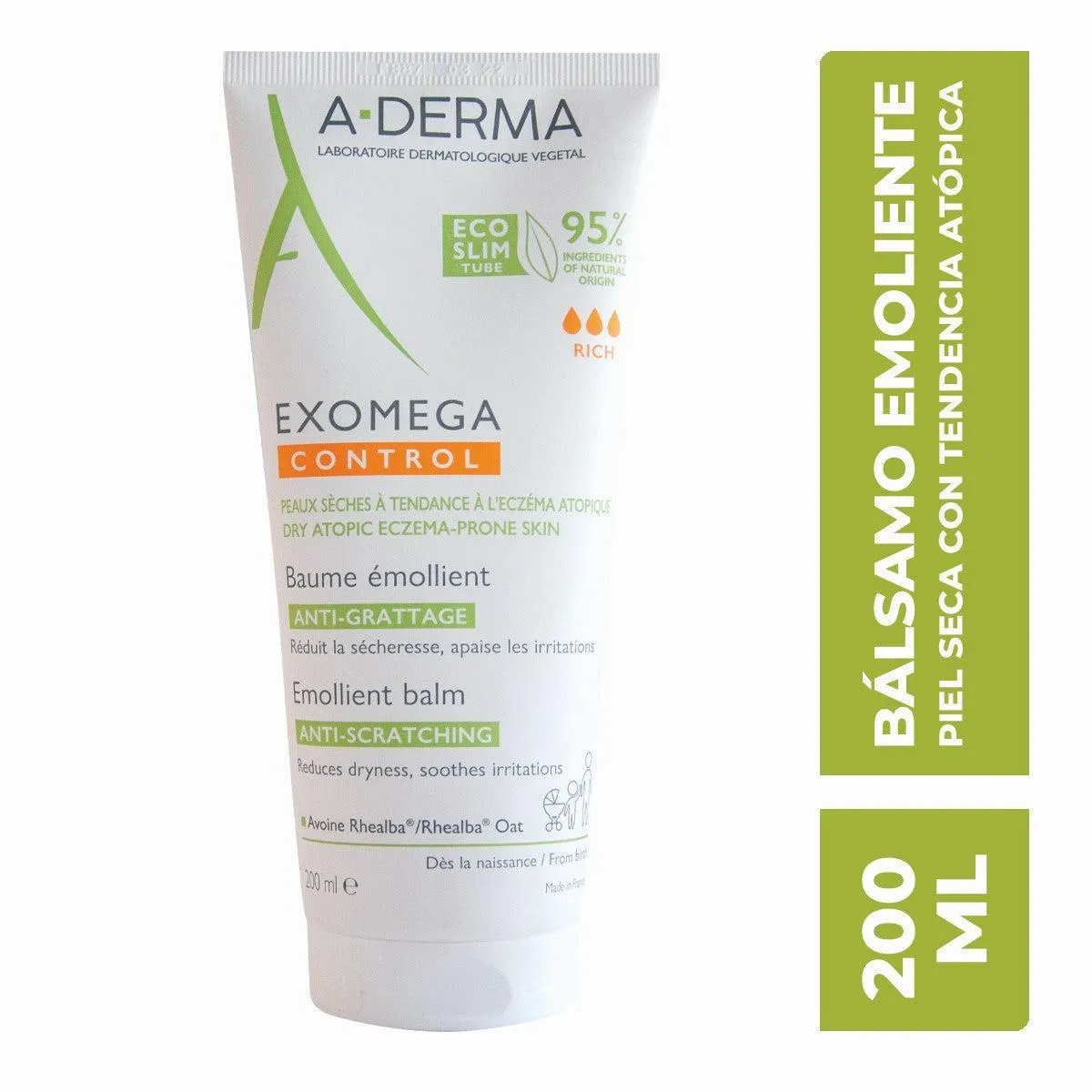 Aderma Exomega control bálsamo para pieles secas 200ml.