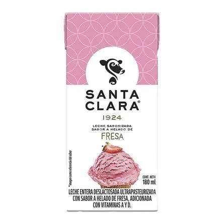 Leche Saborizada Santa Clara Fresa 180 ml