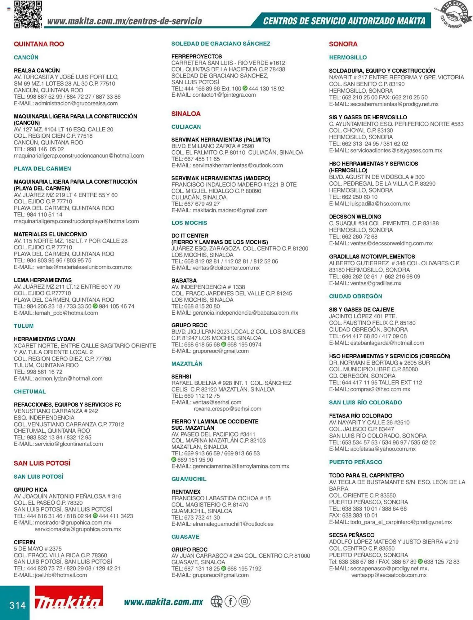 Catálogo de Catálogo Makita 8 de julio al 31 de diciembre 2025 - Pagina 314