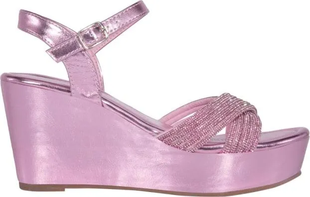 sandalia plataforma con brillos