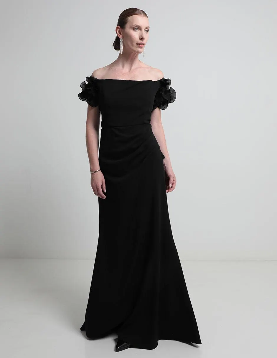 Vestido maxi de fiesta Damaia Atelier escote bardot