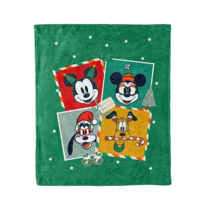 COBERTOR FRAZADA MICKEY POSTALES NAVIDAD