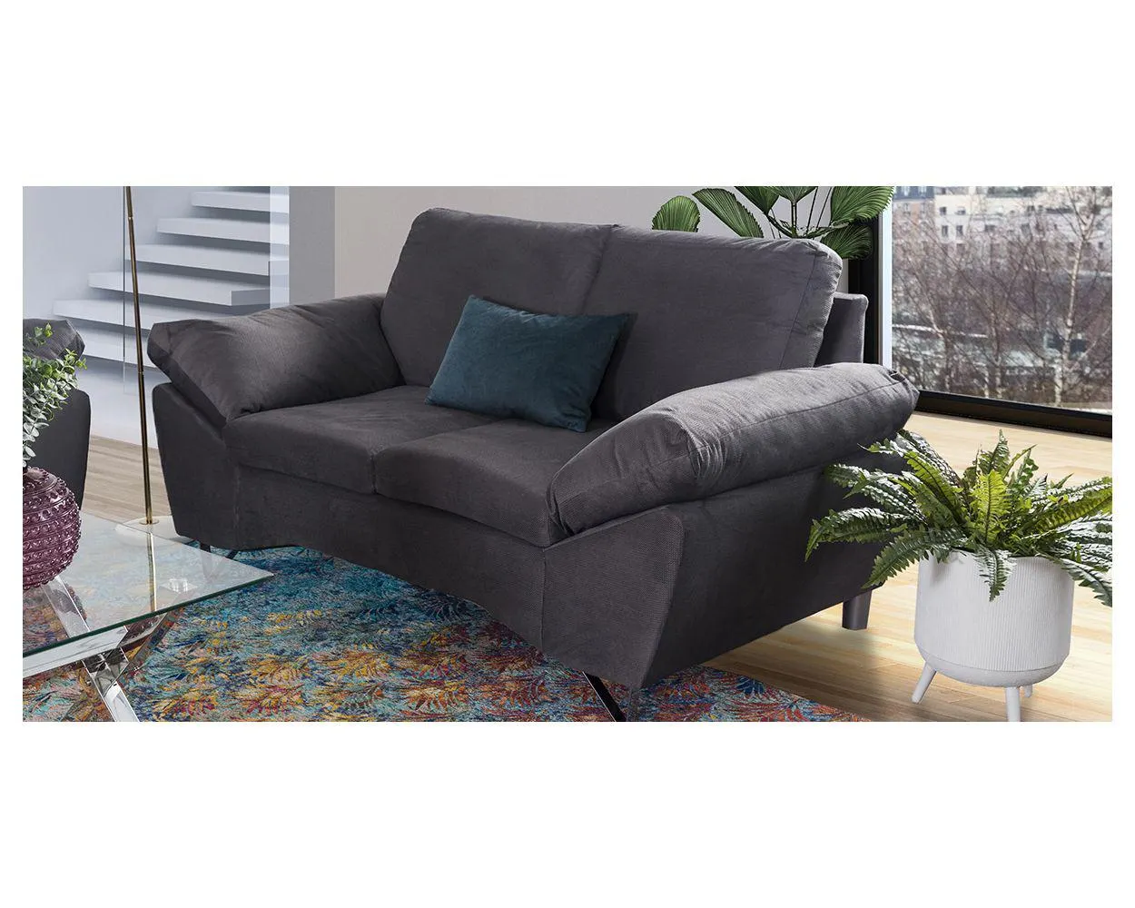 Sofá 2 Plazas Redwood III Gris Oxford