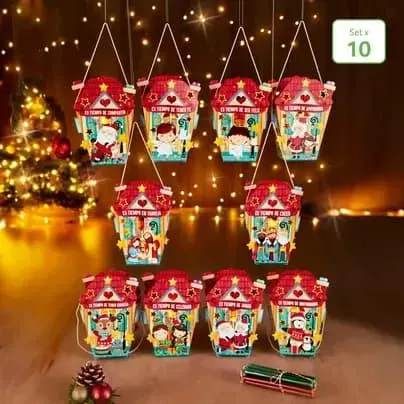 Set x 10 Faroles Navidad