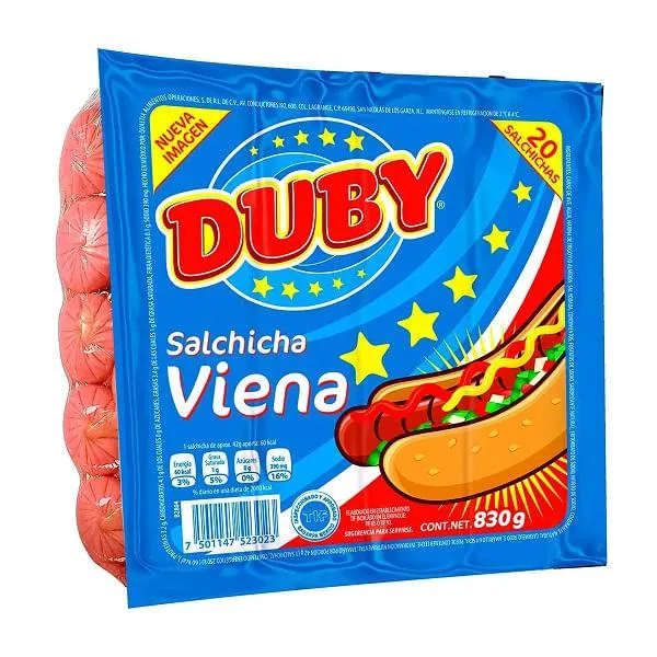 Salchicha Duby viena 830 g