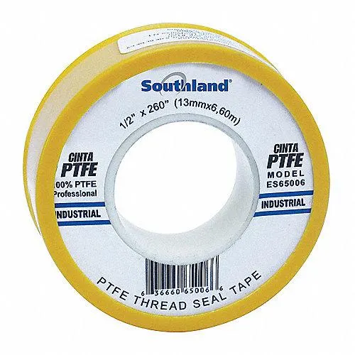 Cinta Selladora , Amarillo , 260" x 1/2" , PTFE