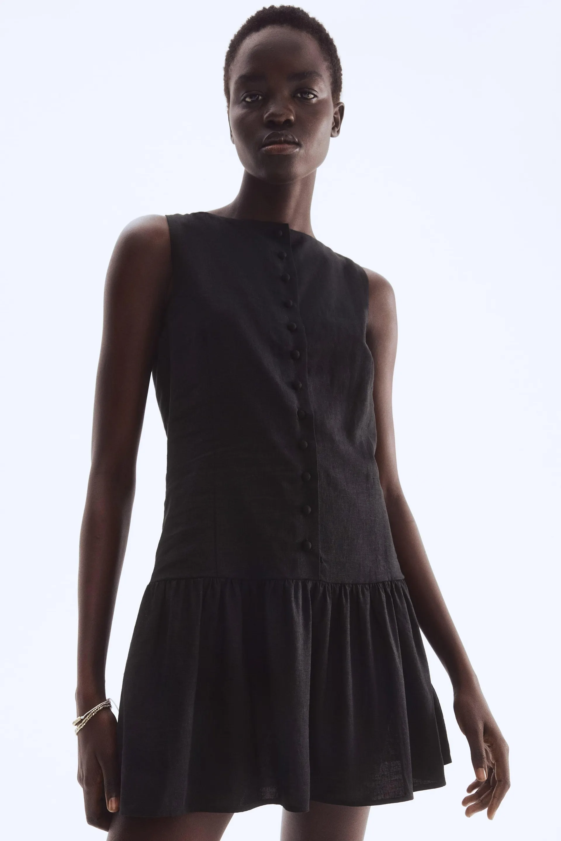 Vestido en mezcla de lino