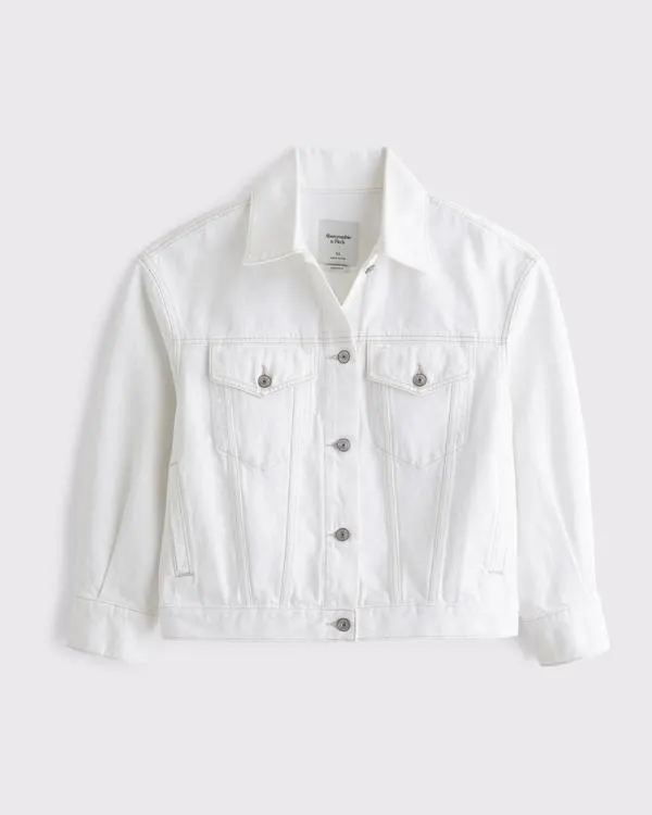 Oversized Distressed Denim Trucker Jacket