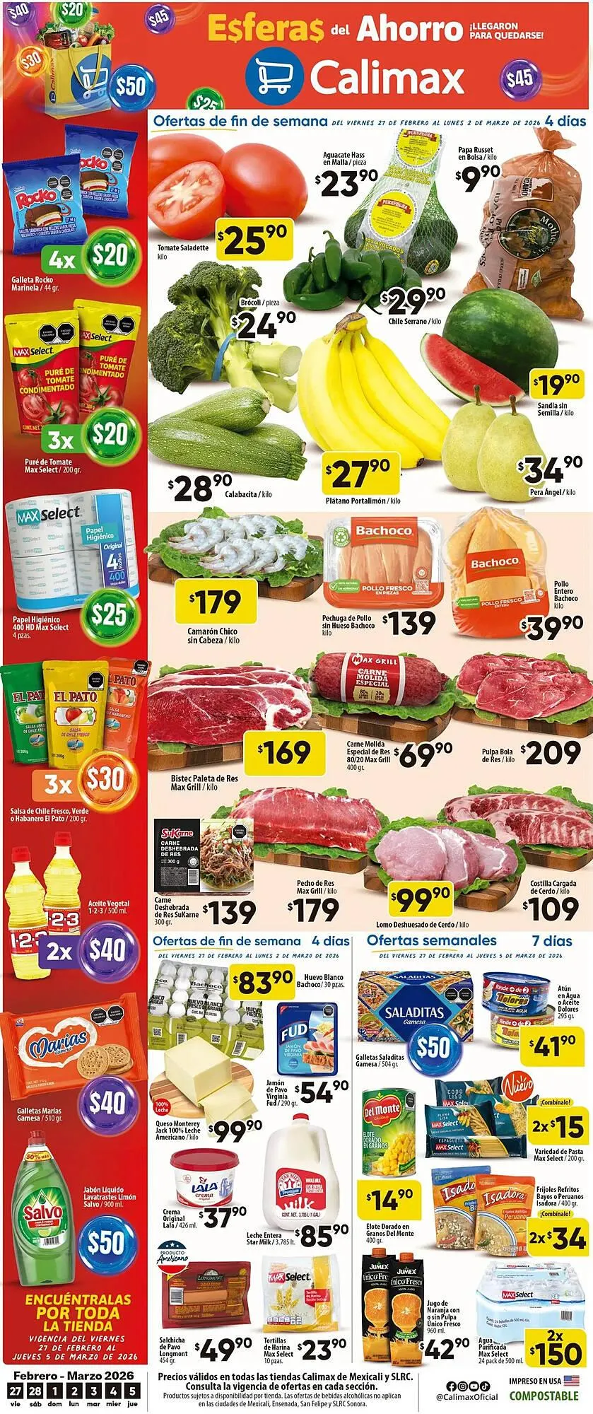 Catálogo de Folleto Calimax 27 de febrero al 3 de marzo 2026 - Pagina 1