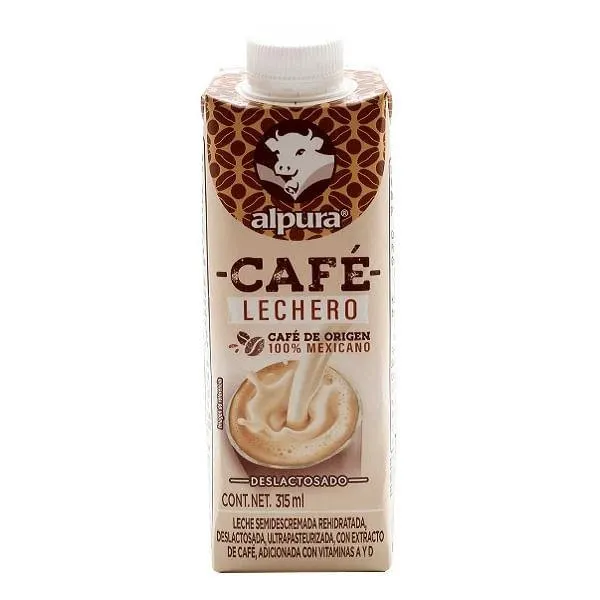 Leche Alpura café lechero deslactosada 315 ml