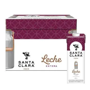 Leche Santa Clara Entera de Vaca 12 pzas de 1 l c/u