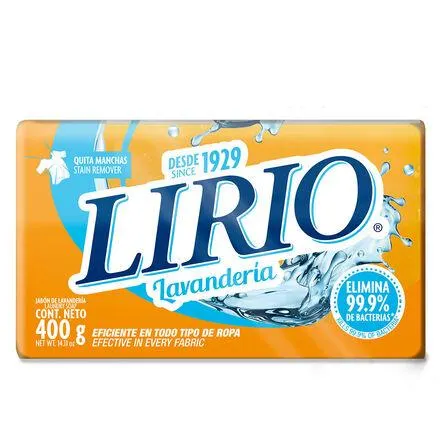 Lirio Jabón De Lavandería Amarillo 400 Gr Pz