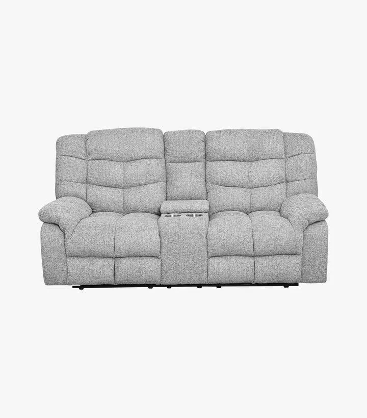 Love Seat Toto de tela color gris