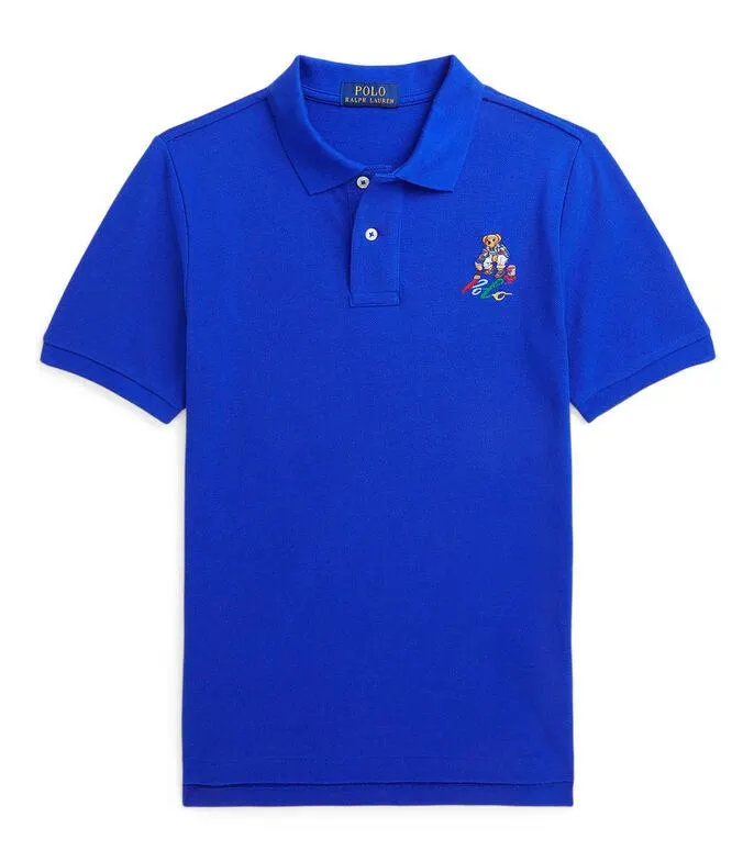 Playera tipo Polo con Oso Bordado Niño