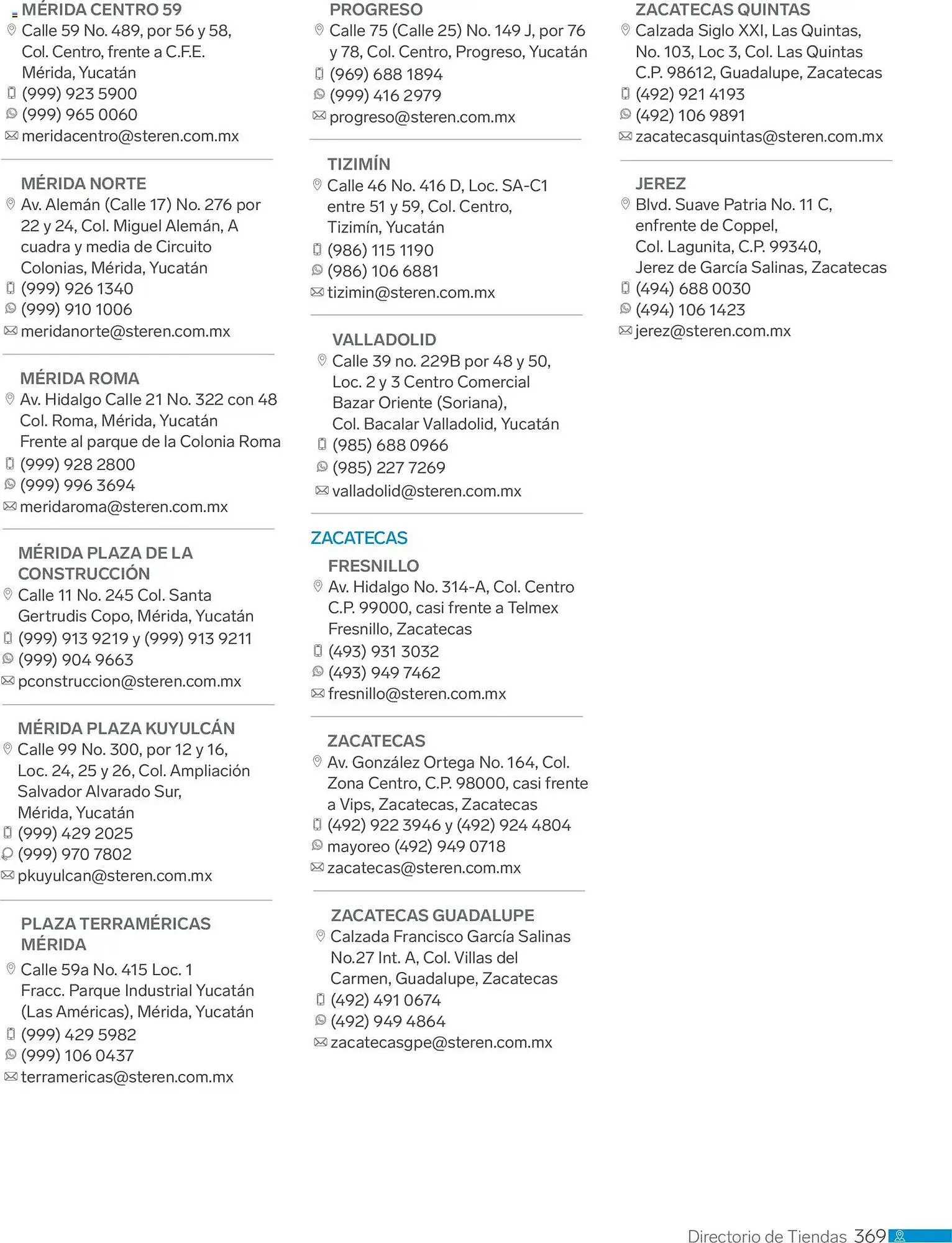 Catálogo de Catálogo Steren 1 de enero al 1 de enero 2027 - Pagina 381