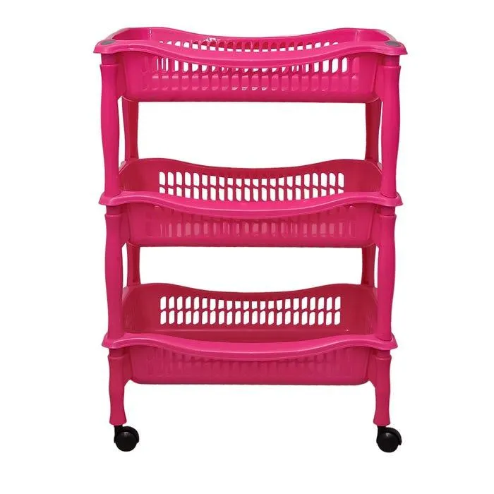 Contenedor para verduras de plástico rectangular set de 3 con rodines 011029 Home Pro