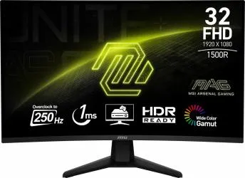 Monitor Gamer Curvo MSI MAG 32C6X LED 31.5", 1920x1080 Full HD, 180Hz, HDMI/DisplayPort, Negro