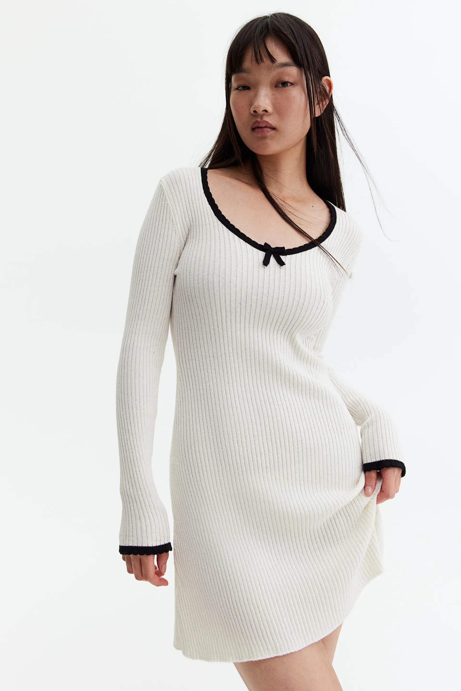 Vestido bodycon en tejido acanalado