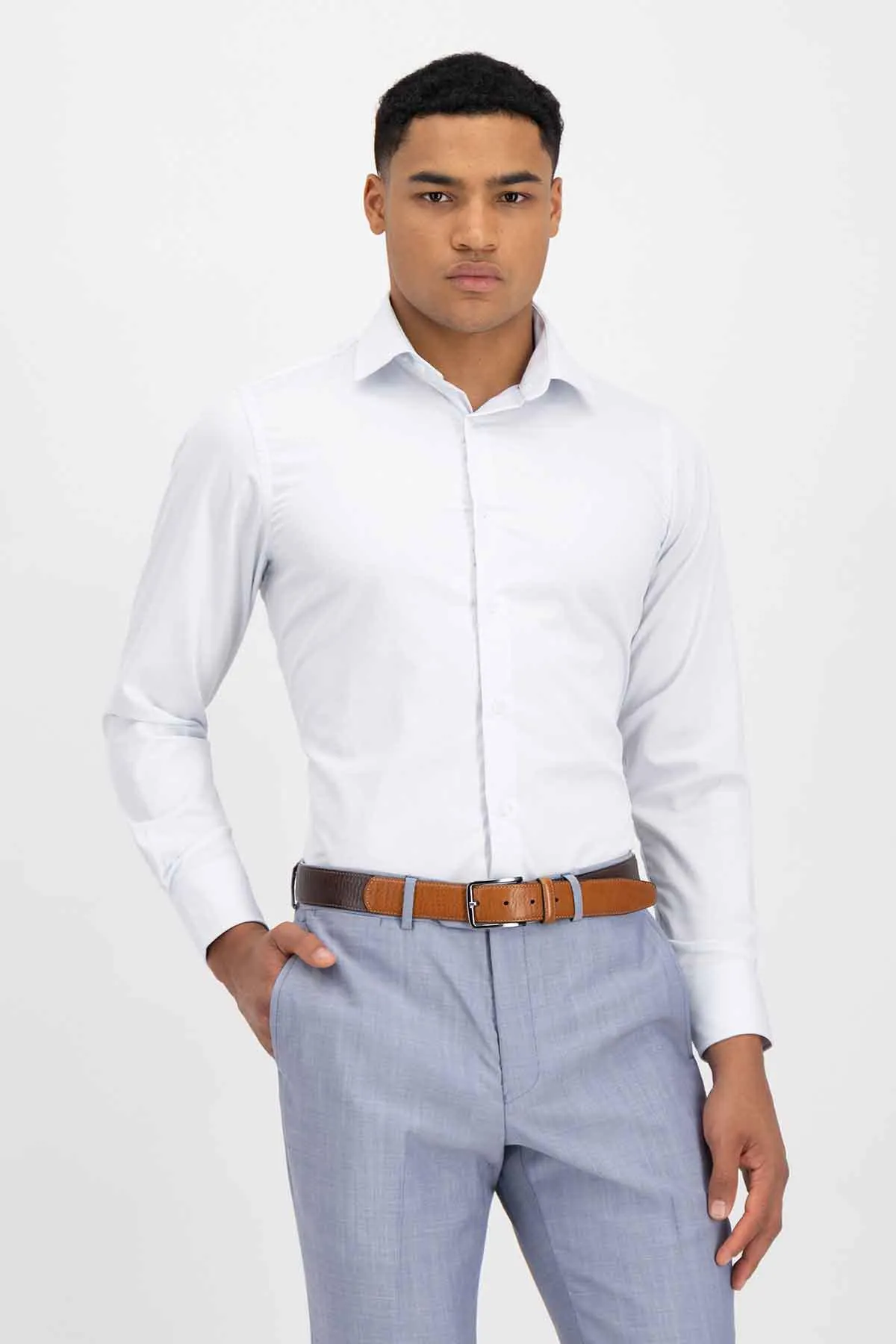 Camisa Vestir BAMBOO Roberts Red Blanco Slim Fit