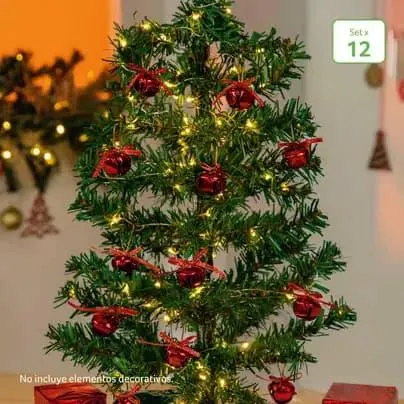 Set x 12 cascabeles con moño