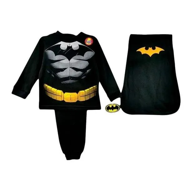 Pijama Batman Negra Con Capa Talla 3x