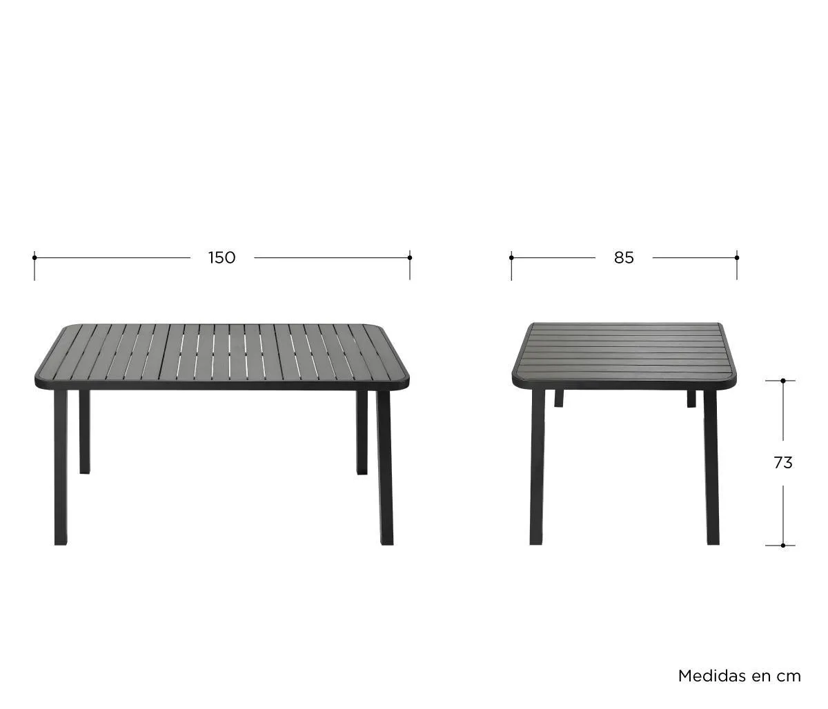 Mesa de comedor Portofino 150 cm - Gris