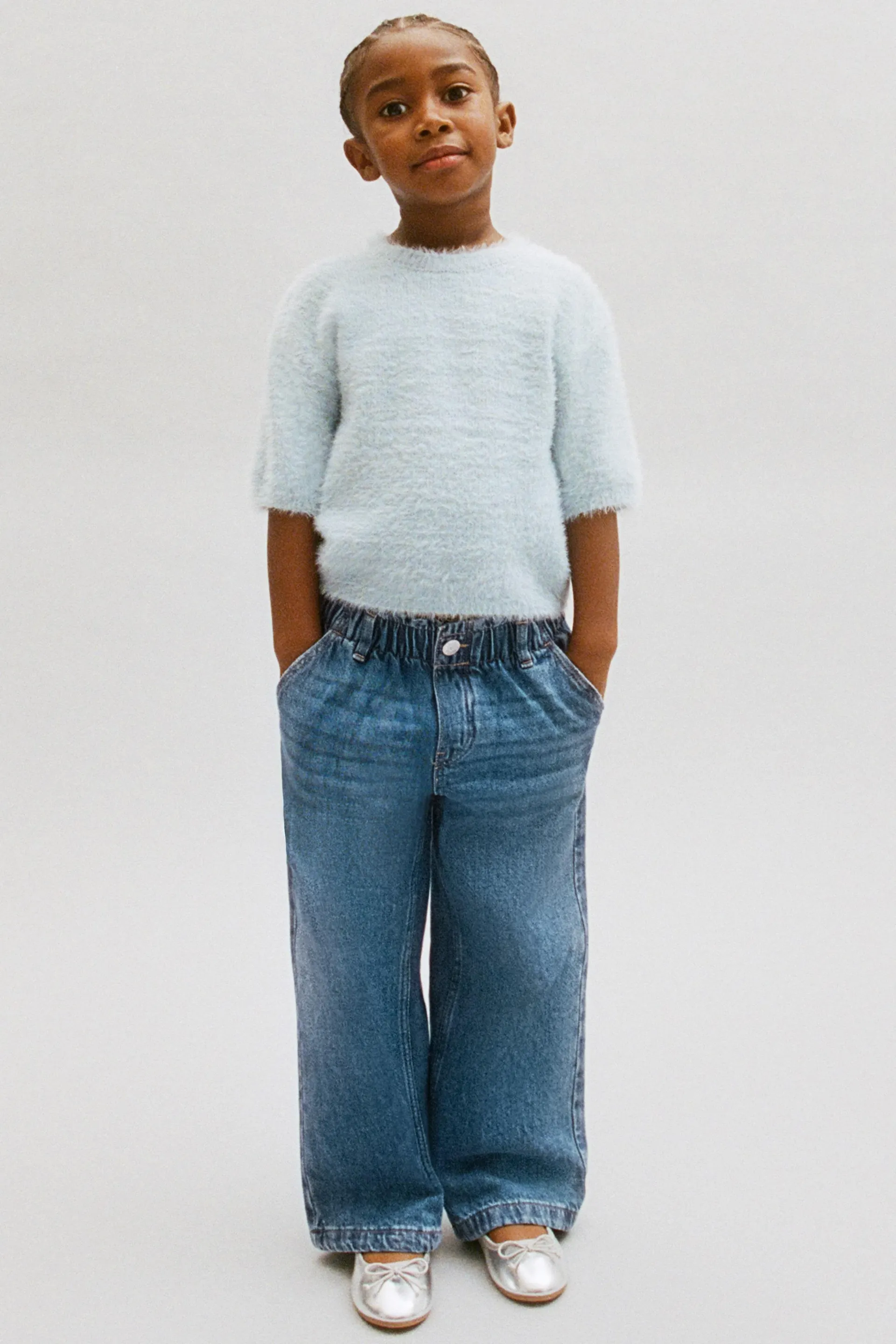 Wide Leg Paper Bag Jeans