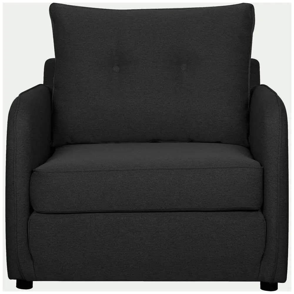 Theo - Sillón convertible cama estilo moderno con tela color negro