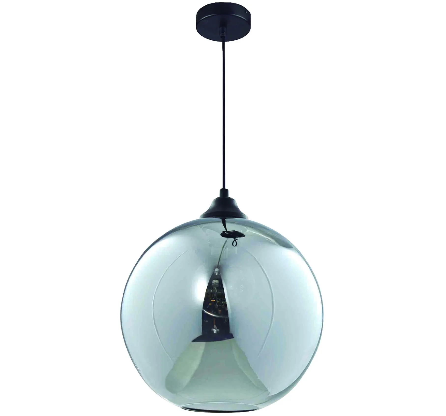 Lámpara colgante con cuerpo de cristal en acabado humo