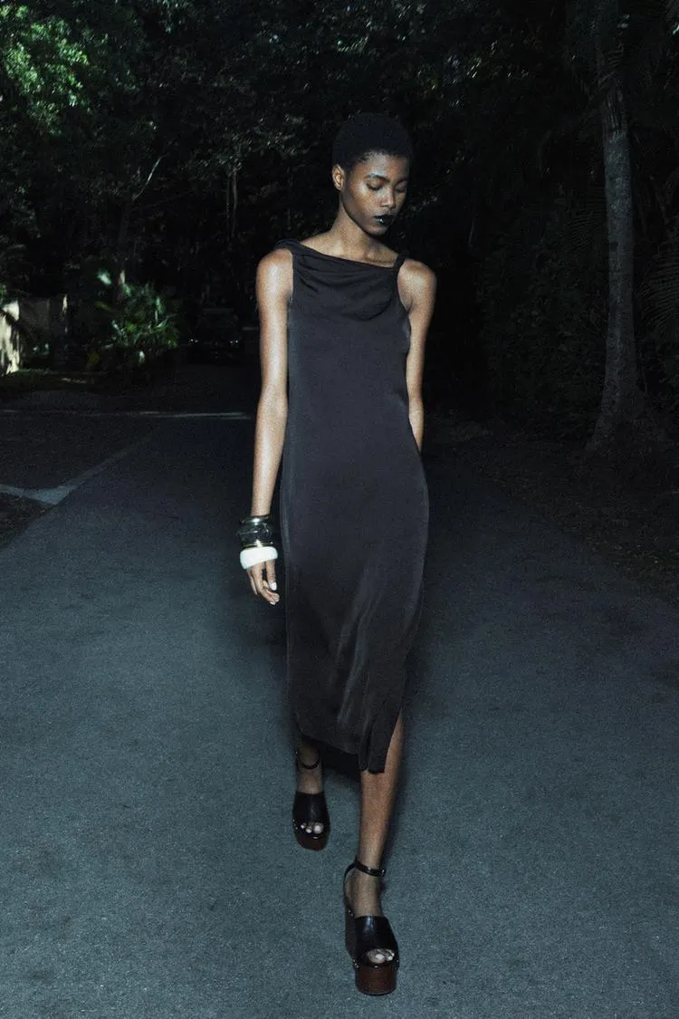 VESTIDO MIDI SATINADO ZW COOLECTION