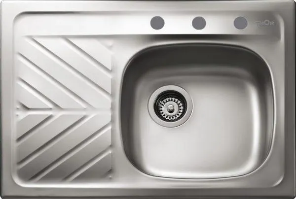 Fregadero de empotrar una tina un escurridor izquierdo acero inoxidable Teka