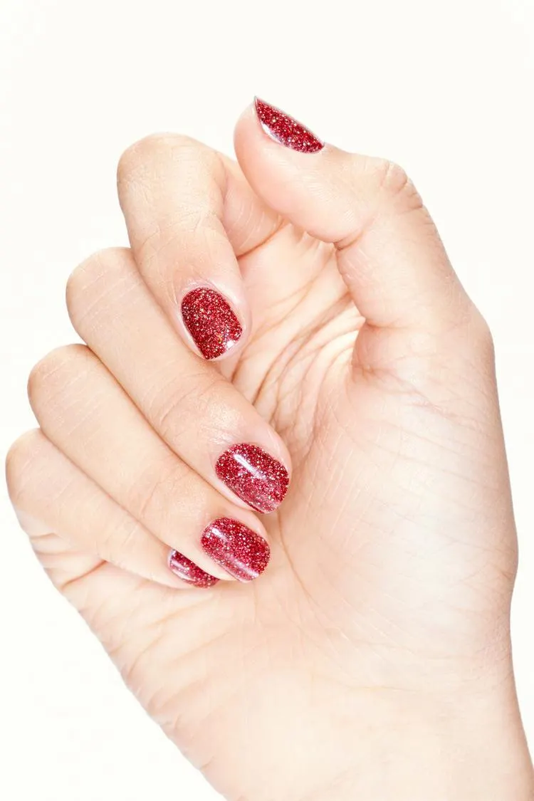 ZARA RED SPARKLE NAIL WRAPS - Efecto uñas de gel