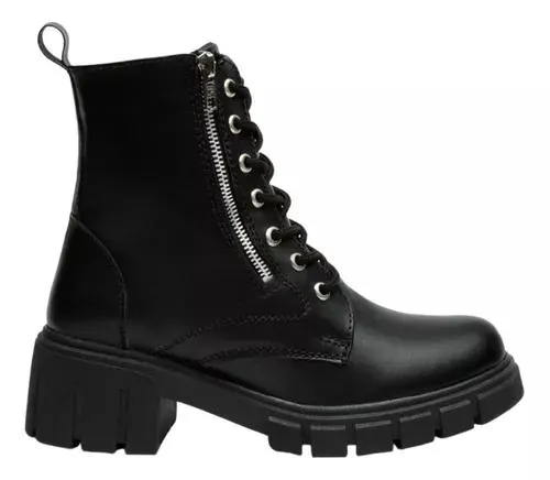 Botas Combat Para Mujer Militar Urbana Dakota Negro Fareli