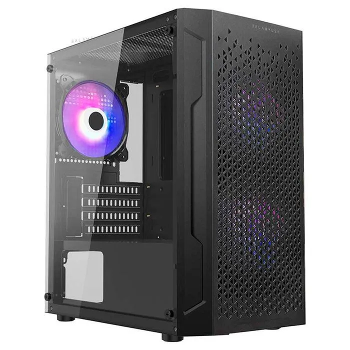 Gabinete Gamer BALAM RUSH ARTIC GI725 M-ATX Mini Torre 3 Fan Cristal Templado Negro BR-936118