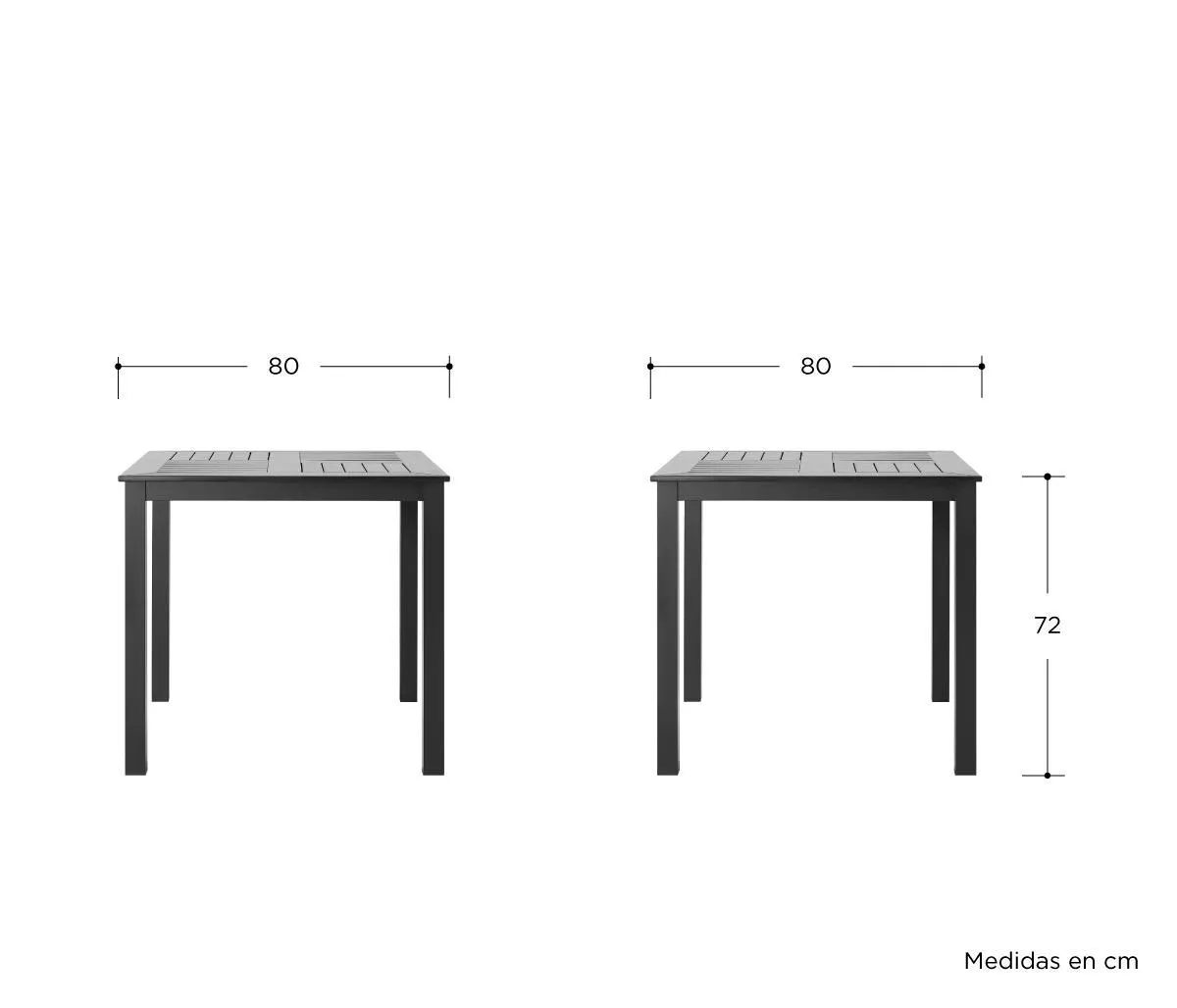 Mesa de comedor Cuneo cuadrada - Negro