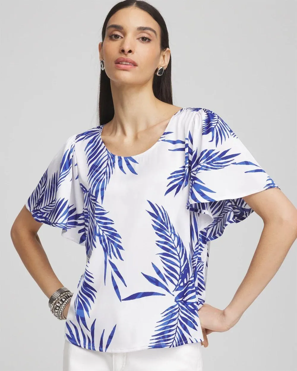 Flutter Sleeve Satin Top