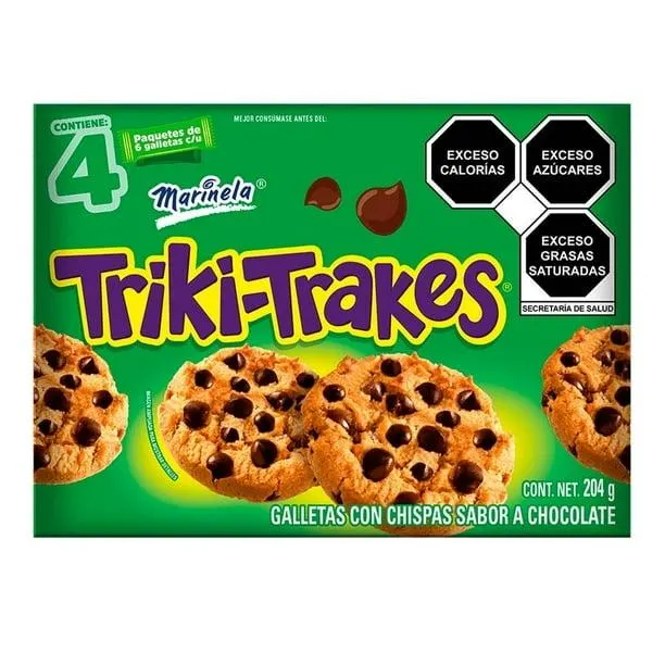 Galletas Triki-Trakes Marinela con chispas sabor a chocolate 204 g